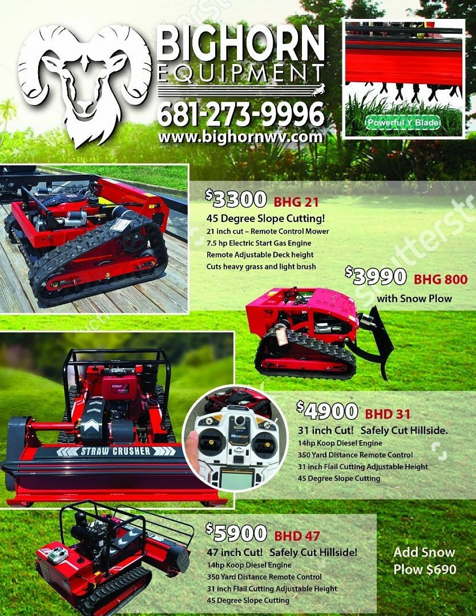 Remote control mowers